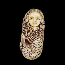 Load image into Gallery viewer, Mermaid, Demure Mermaid | 47x21x9 | Brown white | 1 Pendant bead