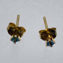 Load image into Gallery viewer, Blue Zircon 14K Gold Earrings Stud Round | 2mm | Blue | 1 Pair |