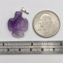 Load image into Gallery viewer, Majestic Hand Carved Amethyst Sea Turtle and Sterling Silver Pendant 509276AMDS - PremiumBead Alternate Image 4