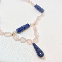 Load image into Gallery viewer, Dumortierite Freshwater Pearl and Rose Quartz 35 inch Necklace 210777 - PremiumBead Alternate Image 2