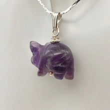 Load image into Gallery viewer, Piggie! Hand Carved Purple Amethyst Pig and Sterling Silver Pendant 509274DAMS - PremiumBead Alternate Image 9