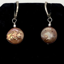 Load image into Gallery viewer, Fresh Water Pearl Sterling Silver Dangle Earrings | 1 1/4" Long | Golden Rose |