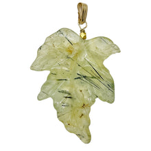 Load image into Gallery viewer, 14K Gold Filled Carved Prehnite Leaf Pendant | 2" Long | Green | 1 Pendant |