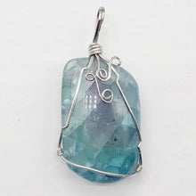 Load image into Gallery viewer, Blue Fluorite Wire Wrap Sterling Silver Drop Pendant| 2" Long | Blue | 1 Pendant
