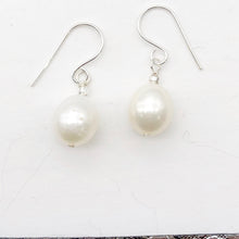 Load image into Gallery viewer, Pearl Dangle Sterling Silver Earrings| 1" Long | White | 10mm Pearl |
