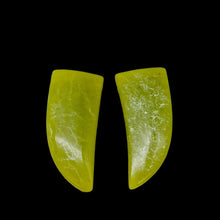 Load image into Gallery viewer, 2 Serpentine Jade 28x13x4.5mm Claw Beads 8948A