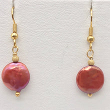 Load image into Gallery viewer, Rusty/Red 12mm Freshwater Pearl and 14k Gold Filled Earrings 307277A - PremiumBead Alternate Image 8