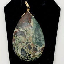 Load image into Gallery viewer, Wow Tsunami Green Sediment Stone Wire Wrap Pendant | 51x37mm | 2 1/2" Long |