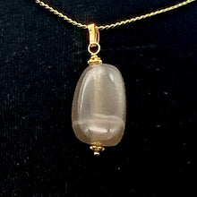 Load image into Gallery viewer, Moonstone Chatoyant 14K Gold Filled Drop Pendant | 1 3/8" Long | Gray |