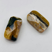 Load image into Gallery viewer, 2 Ocean Jasper 18x10x5mm Faceted Pendant Beads 4592