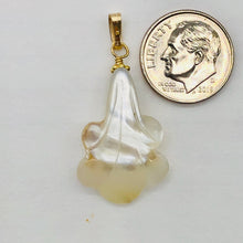 Load image into Gallery viewer, Mother of Pearl Lily 14K Gold Filled Pendant| 1 1/4" Long | White | 1 Pendant |