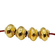 Load image into Gallery viewer, Gold Plated Copper w/Braid 1.5g Roundel Beads | 12x9.5mm | Copper | 4 Beads |