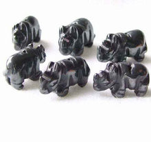 Load image into Gallery viewer, Sturdy 2 Carved Hematite Rhinosceros Beads 9275HM | 20x13x8mm | Silver black - PremiumBead Primary Image 1