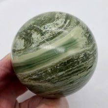 Load image into Gallery viewer, Serpentine Banded 329g Sphere | 2.5" | Green White | 1 Sphere |