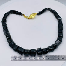 Load image into Gallery viewer, Tourmaline 14K Gold Filled Carved Nugget Necklace | 18 inch | Black | 1 |