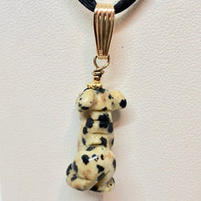 Load image into Gallery viewer, Dalmatian Stone Dog Pendant Necklace|Semi Precious Stone Jewelry|14k Pendant