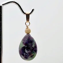 Load image into Gallery viewer, Rare Ruby Fuchsite Teardrop 14K Gold Filled Pendant | 18x12x5mm | 1 1/4" Long |