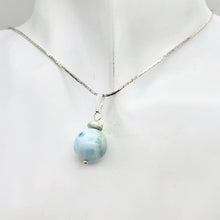 Load image into Gallery viewer, Larimar Sterling Silver Pendant Round | 1" Long | Blue | 1 Pendant |