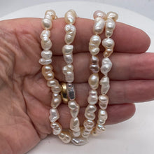 Load image into Gallery viewer, Baroque Fresh Water Pearl Doubles Strand | 12x7mm | Baby Pink | 28 Pearls |
