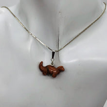 Load image into Gallery viewer, Goldstone Diplodocus Dinosaur Sterling Silver Pendant Necklace| 1 Pendant |