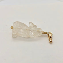 Load image into Gallery viewer, Howling! Clear Quartz 14K Gold Filled Wolf Coyote Pendant 509282QZG - PremiumBead Alternate Image 5