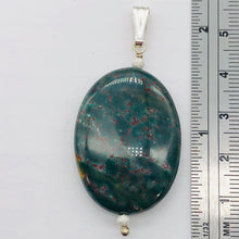 Load image into Gallery viewer, Rare Bloodstone Sterling Silver Oval Pendant with Quartz Crystal | 2" Long |