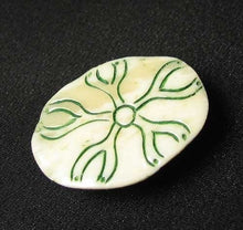 Load image into Gallery viewer, Hand Carved and Scrimshawed Speckeled Frog On Lotus Leaf Pendant Bead 10403C - PremiumBead Alternate Image 2