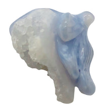 Load image into Gallery viewer, Designer's Dream! Chalcedony Druzy Crystal Flower Pendant Bead| 1 1/4"| Blue|1 |