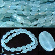 Load image into Gallery viewer, Premium Aquamarine Oval Pendant Bead 16 inch Strand 108057 - PremiumBead Primary Image 1
