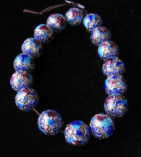 Load image into Gallery viewer, Phoenix 3 Fine Silver Cloisonne 16mm Round Beads 10568 - PremiumBead Alternate Image 2
