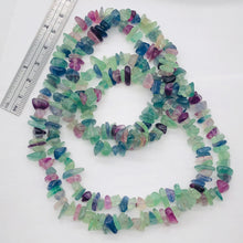 Load image into Gallery viewer, Wild Multi Color Fluorite Nugget Bead 36 inch Necklace | 7x5x2mm to 4x4x3mm |