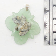 Load image into Gallery viewer, Ribbit 1 Lapis Frog On Aventurine Lily Pad Sterling Pendant | 28x28.5x11mm |