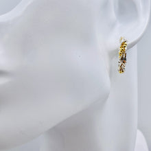 Load image into Gallery viewer, Sterling Silver and Gold Hoop Post Earrings | 7/8" Long | Silver/Gold | 1 Pair |