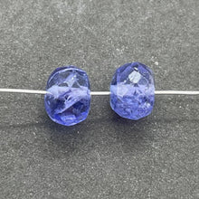 Load image into Gallery viewer, Tanzanite AAA Faceted 2.2ct Parcel Rondelle Beads | 5.5 to 6x4mm| Blue| 2 Beads