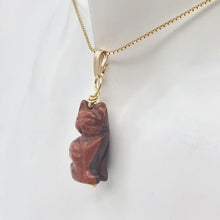 Load image into Gallery viewer, Adorable! Brecciated Jasper and 14k Gold Filled Cat Pendant, 1.38" Long - PremiumBead Alternate Image 10