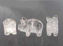 Load image into Gallery viewer, Oink 2 Carved Quartz Pig Beads | 23x16x11mm | Clear - PremiumBead Primary Image 1