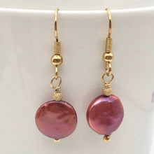 Load image into Gallery viewer, Rusty/Red 12mm Freshwater Pearl and 14k Gold Filled Earrings 307277A - PremiumBead Alternate Image 5