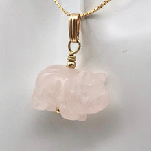 Load image into Gallery viewer, Piggie! Carved Rose Quartz Pig 14K Gold Filled Pendant 509274RQG - PremiumBead Alternate Image 6
