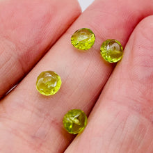 Load image into Gallery viewer, Peridot AAA Faceted Parcel Rondelle | 6mm | Green | 4 Beads