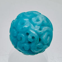 Load image into Gallery viewer, Amazonite AAA Intricately Carved Round Bead | 17mm | Blue | 1 Bead |