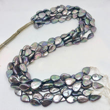 Load image into Gallery viewer, Platinum FW Teardrop Coin Pearl Strand Raindrops 108893 - PremiumBead Alternate Image 3