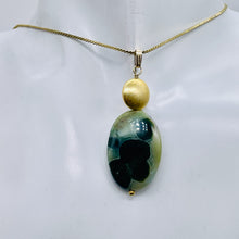 Load image into Gallery viewer, Ocean Jasper 14K Gold Filled Oval Pendant | 2" Long | Green | 1 Pendant |