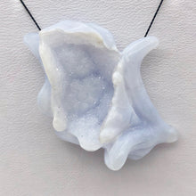 Load image into Gallery viewer, Blue Chalcedony Druzy Flower Bead | Carved | Twice Drilled | 42.98 cts | 41x31mm - PremiumBead Alternate Image 2