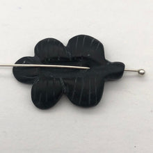 Load image into Gallery viewer, 1 Carved Matte Onyx Butterfly Flower Focal Bead | 26x20x4mm | Black - PremiumBead Alternate Image 2