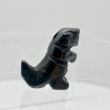 Load image into Gallery viewer, Hand Carved Hematite Tyrannosaurus Rex Figurine | 21x18x8mm | Sil ver - PremiumBead Alternate Image 6