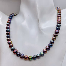 Load image into Gallery viewer, Premium Rainbow Peacock 8x7mm Freshwater Pearl Strand 102271