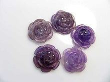 Load image into Gallery viewer, Amethyst Rose Flower Beads | 21x21x5mm | Purple | Rose Flower | 2 Beads - PremiumBead Alternate Image 8