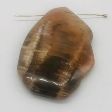 Load image into Gallery viewer, Fossilized Wood Irregular Flat Briolette| 47x40x7mm|Orange/Black| 1 Pendant Bead