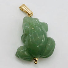Load image into Gallery viewer, Aventurine Frog Pendant Necklace | Semi Precious Stone Jewelry | 14k Pendant