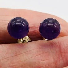 Load image into Gallery viewer, Amethyst 8mm Sterling Silver Stud Ball Earrings | 8mm | Purple | 1 Earrings